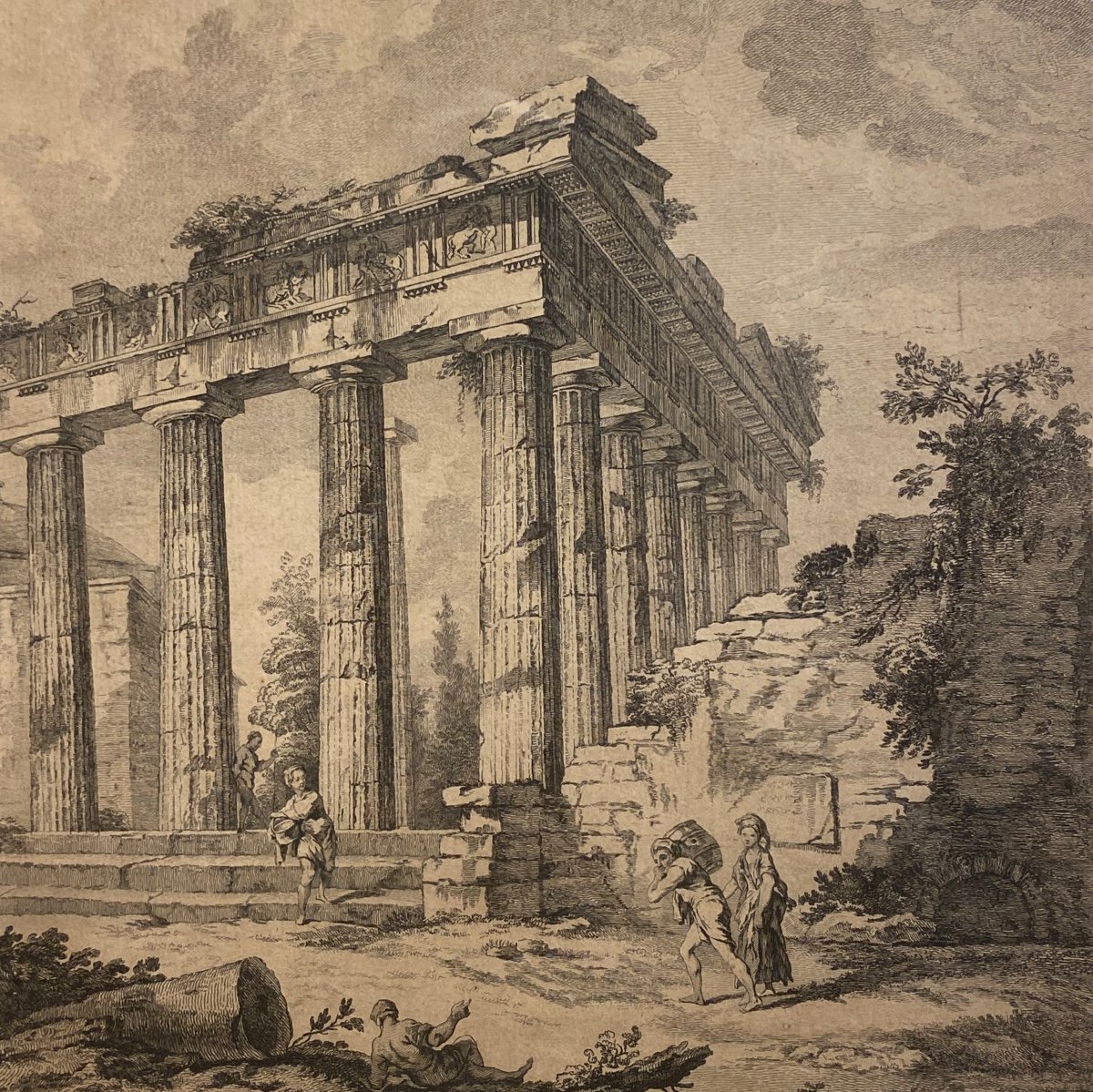 Proantic: Jacques-Philippe Le Bas, Temple de Minerve à Athènes , d'a