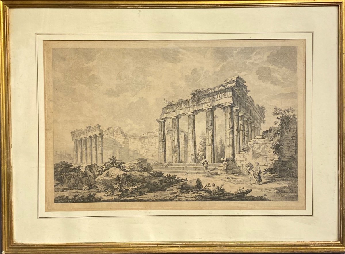 Jacques-Philippe Le Bas, Temple de Minerve à Athènes , d'après Julien-David Le Roy (1758)