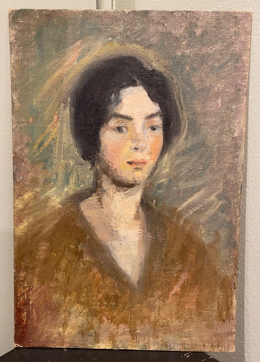 Proantic: Post-impressionist School Around 1900, Portrait Of Woman, Oi