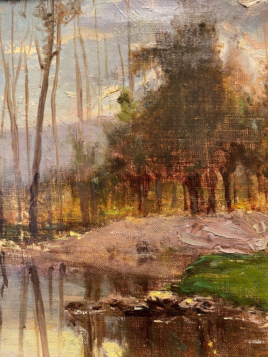 Adolphe Appian (1818-1898) Barbizon Paysage 19e Siècle Huile Sur Toile Tableau Ancien-photo-2