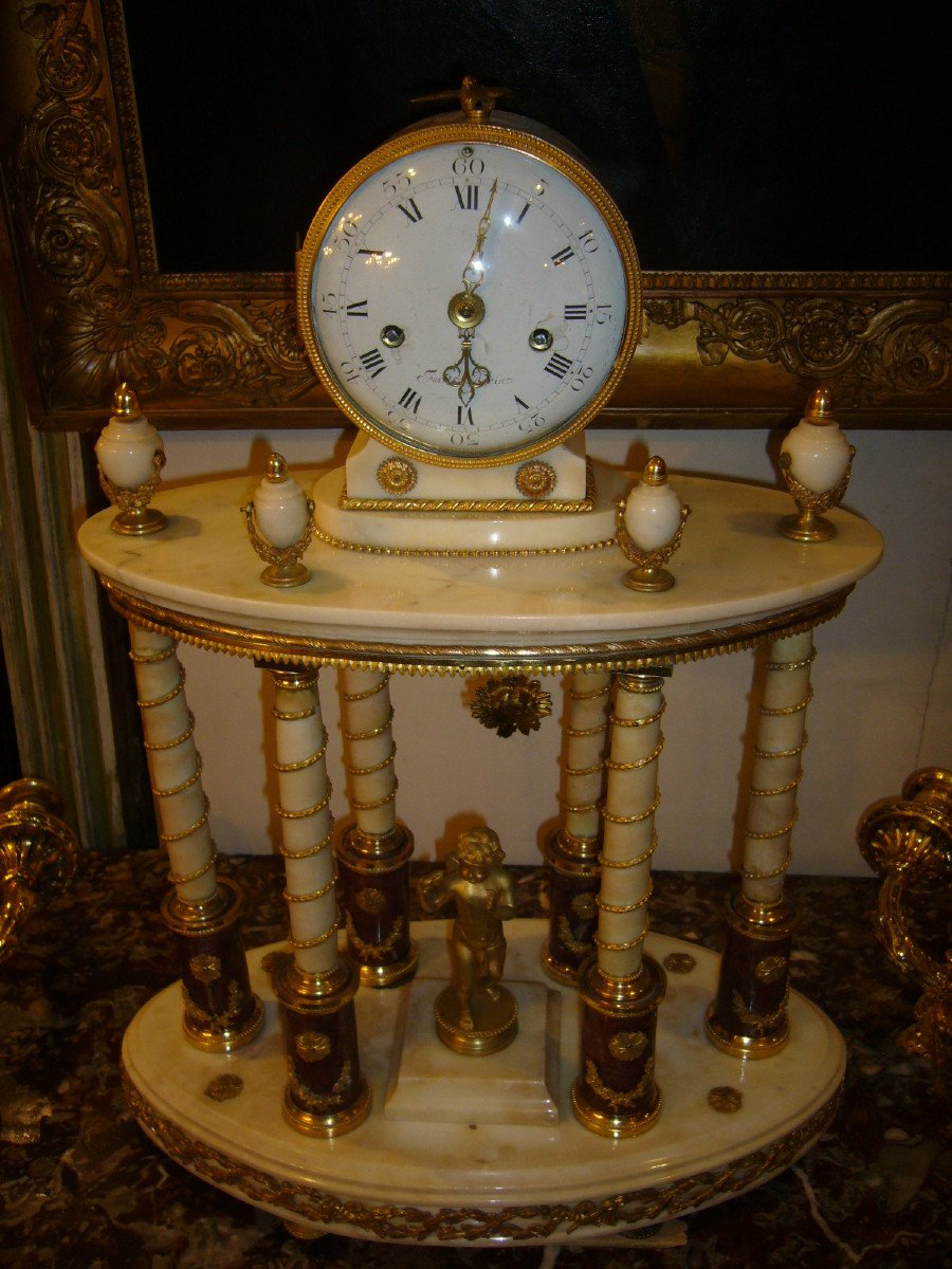 Pendule Portique Louis XVI-photo-5