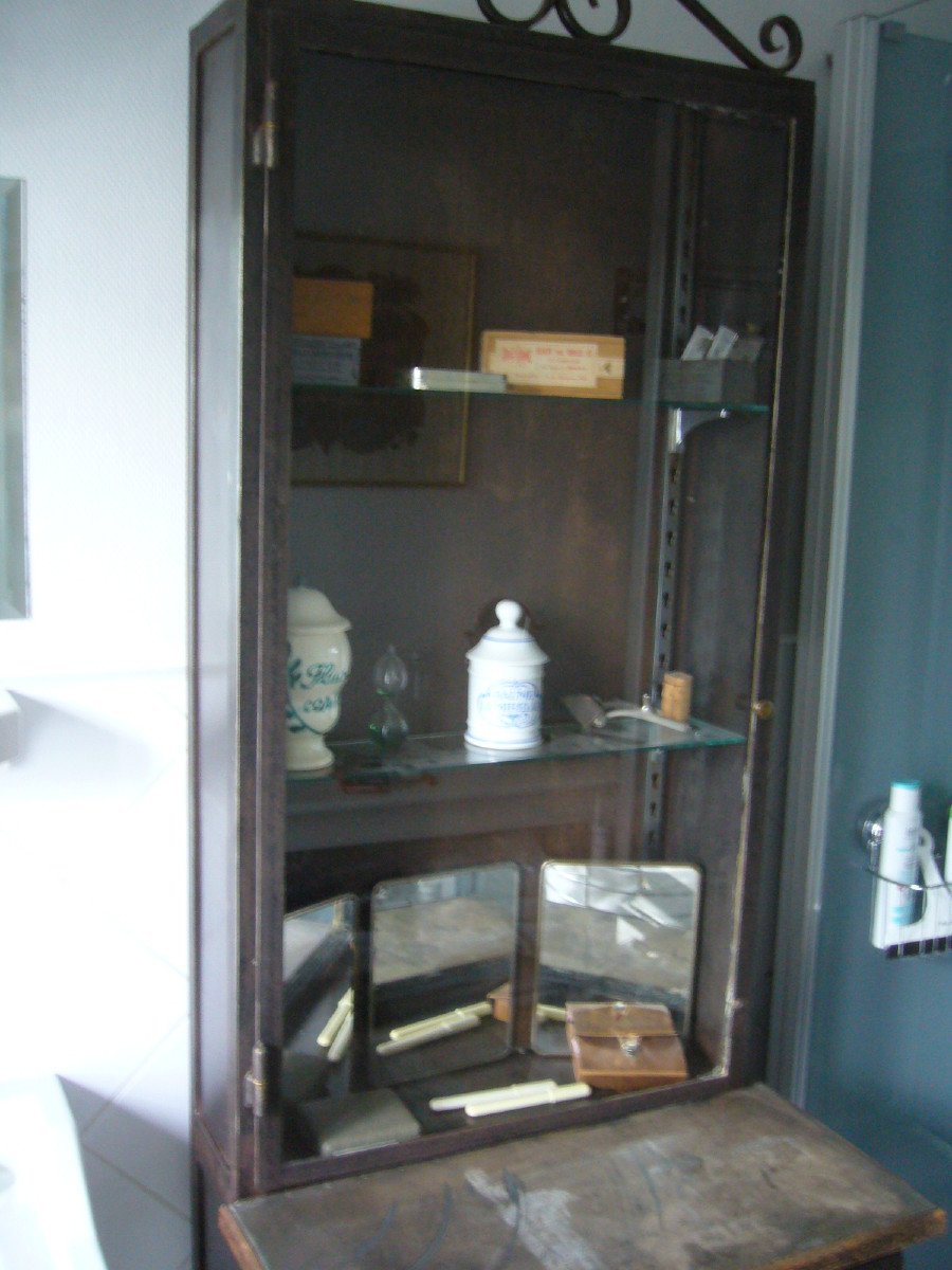 Pair Of Steel Pharmacy Cabinets -photo-3