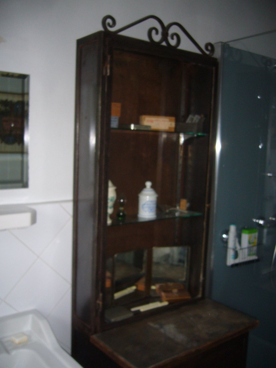 Pair Of Steel Pharmacy Cabinets -photo-1