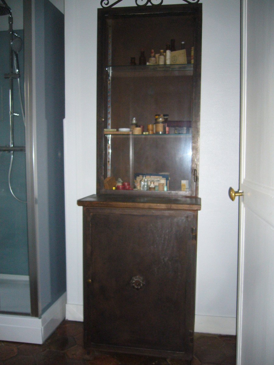 Pair Of Steel Pharmacy Cabinets -photo-3