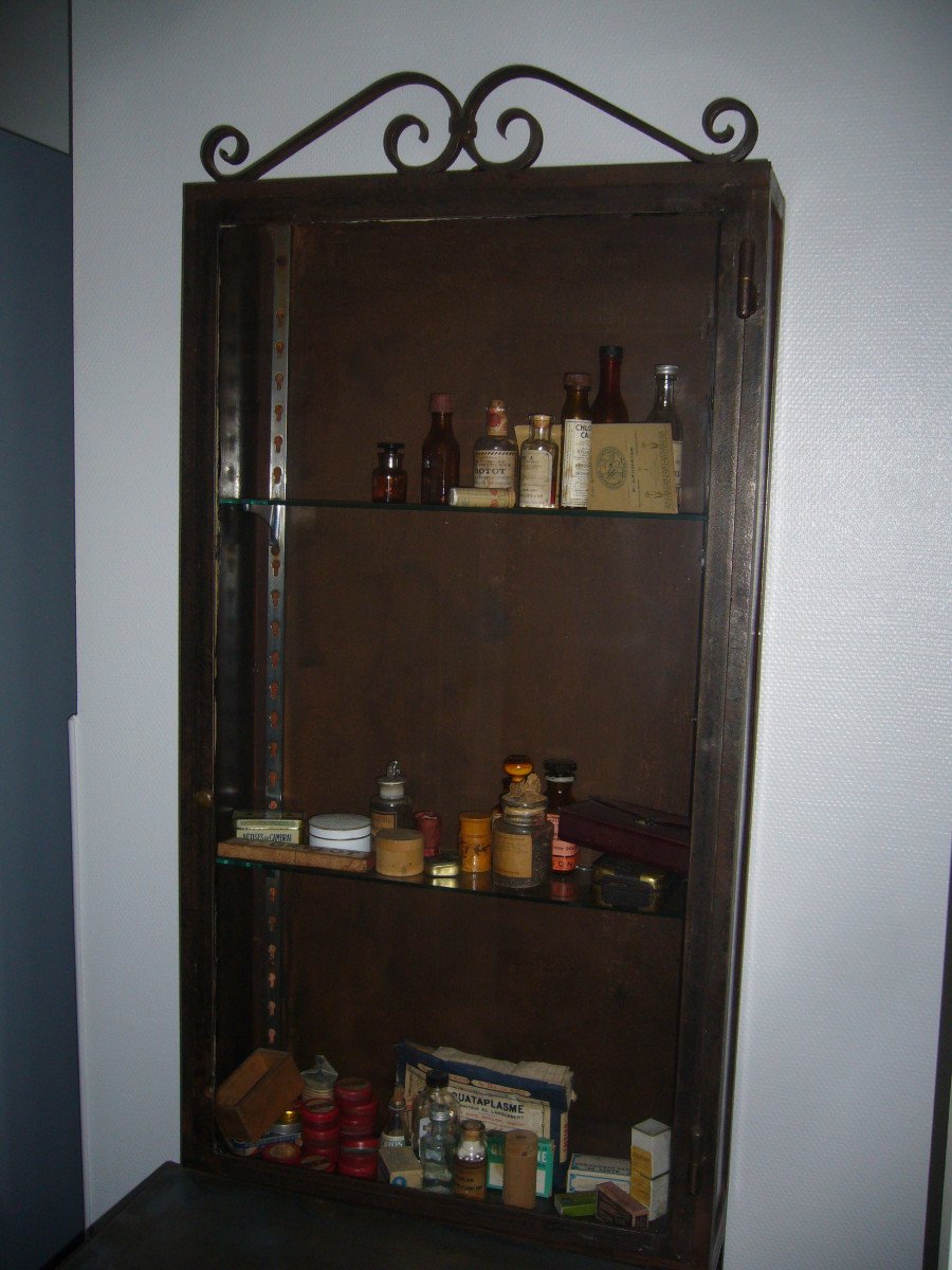 Pair Of Steel Pharmacy Cabinets -photo-4