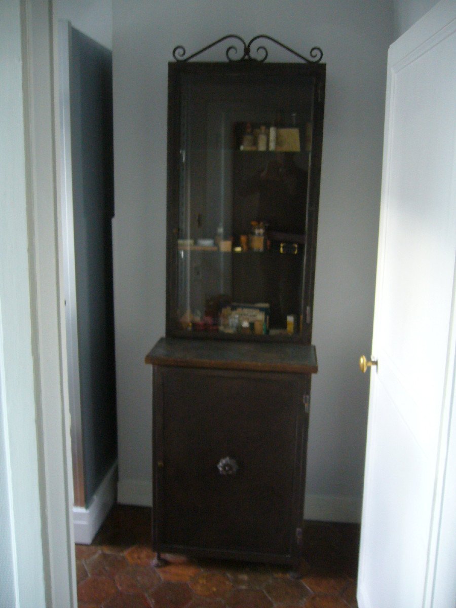 Pair Of Steel Pharmacy Cabinets 