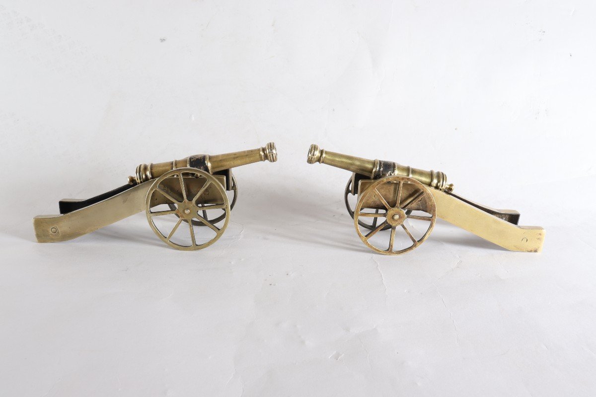 Pair Of Miniature Bronze Cannons