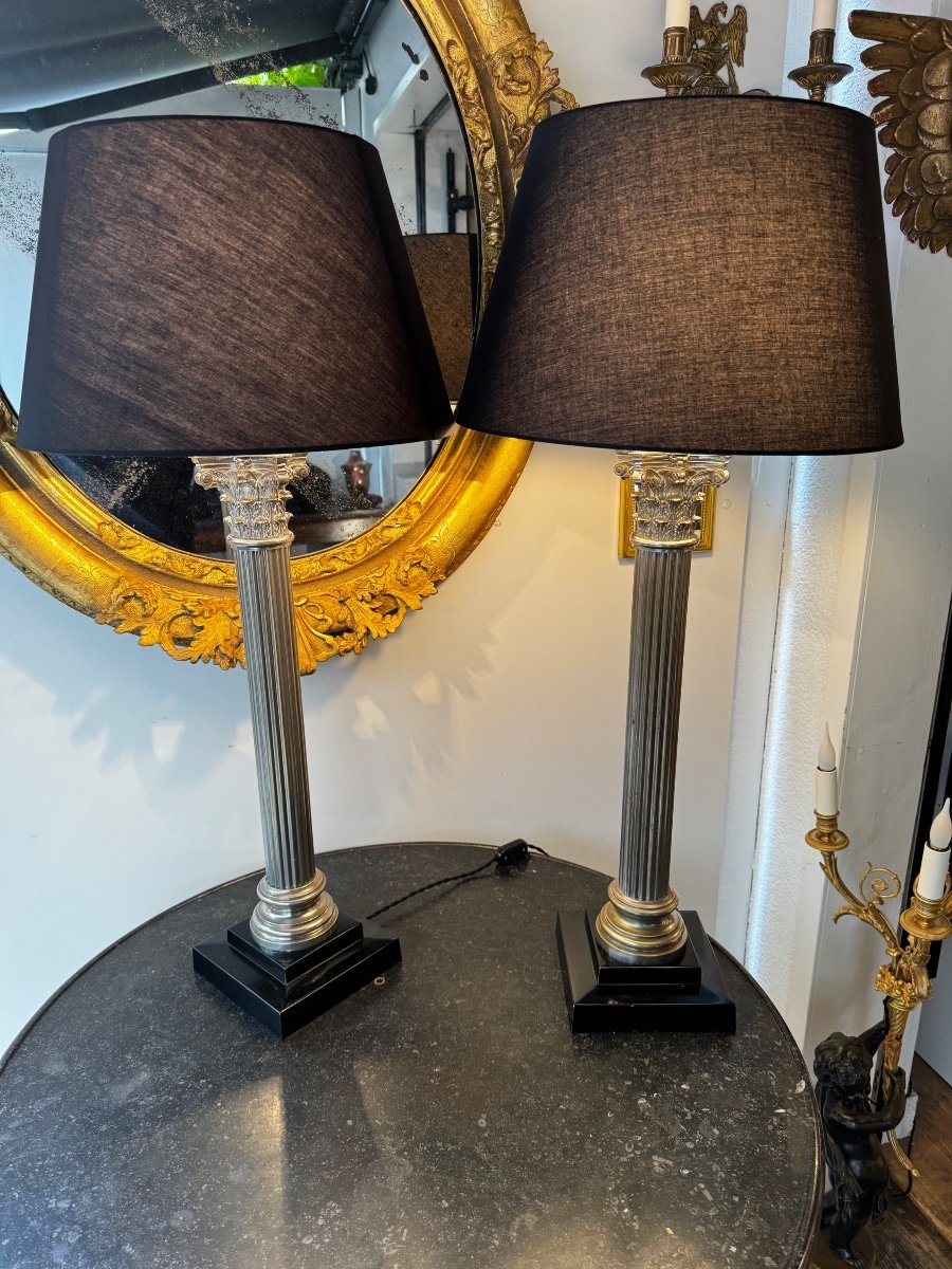 Pair Of Bronze Lamps