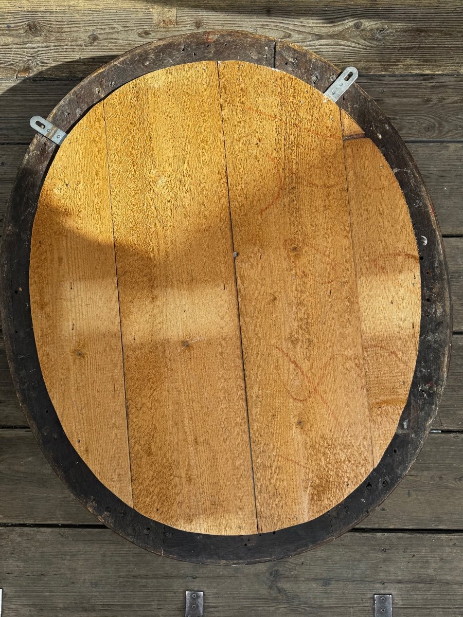 18th Century Oval Mirror In Golden Wood-photo-5