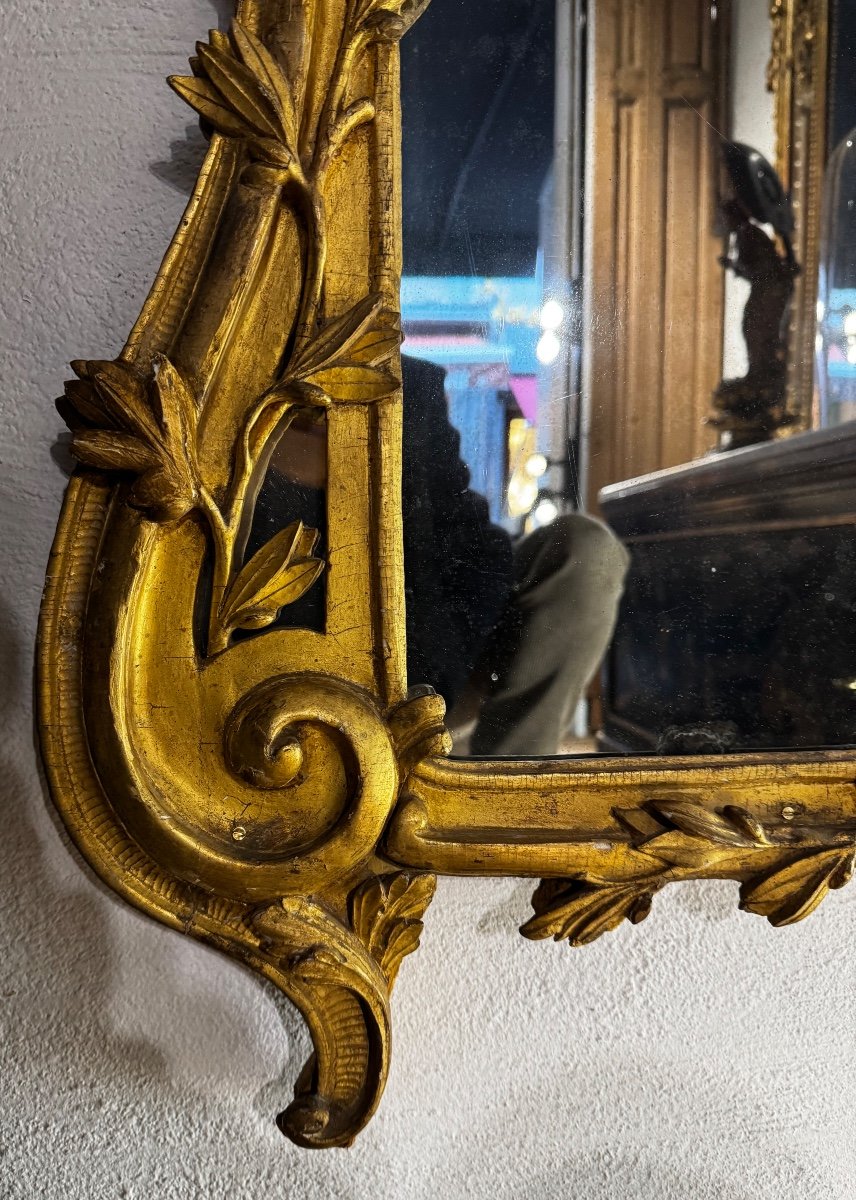 Large 18th Century Gilded Wood Mirror-photo-2