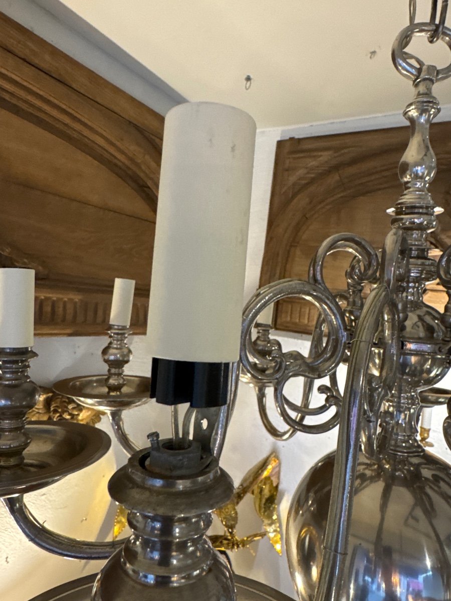 Dutch Style Nickel Plated Bronze Chandelier-photo-4