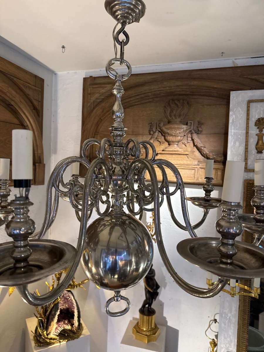 Dutch Style Nickel Plated Bronze Chandelier-photo-3