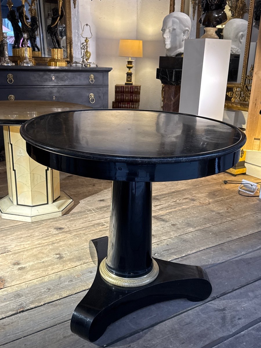 19th Century Black Pedestal Table