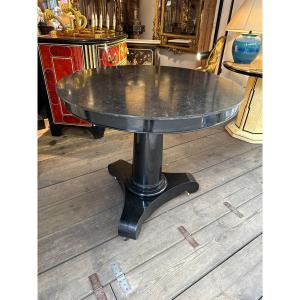 19th Century Black Lacquer Pedestal Table