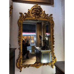 Large 18th Century Gilded Wood Mirror