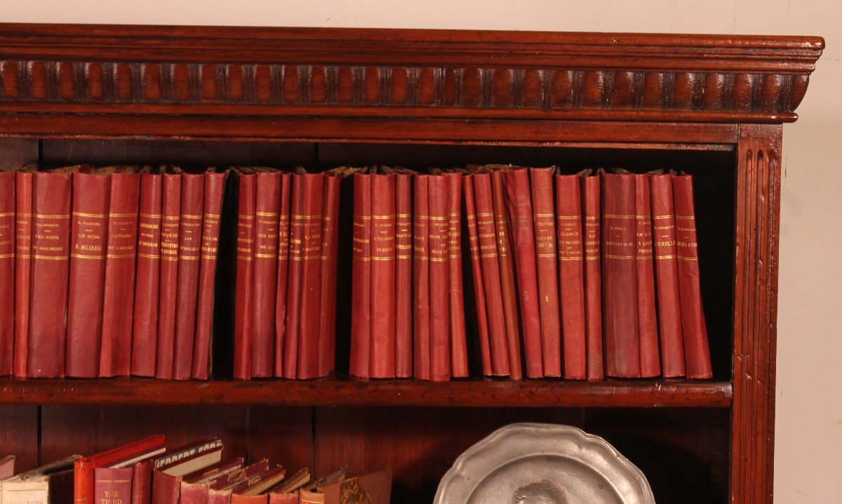 Open Bookcase In Mahogany  From The 19 ° Century-england-photo-4