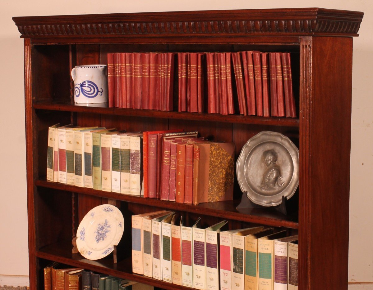 Open Bookcase In Mahogany  From The 19 ° Century-england-photo-2