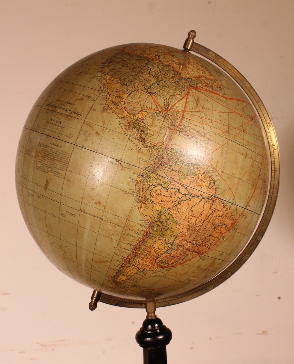 Large Terrestrial Globe From Handels Und Verkehrsglobus 69cm High-photo-4