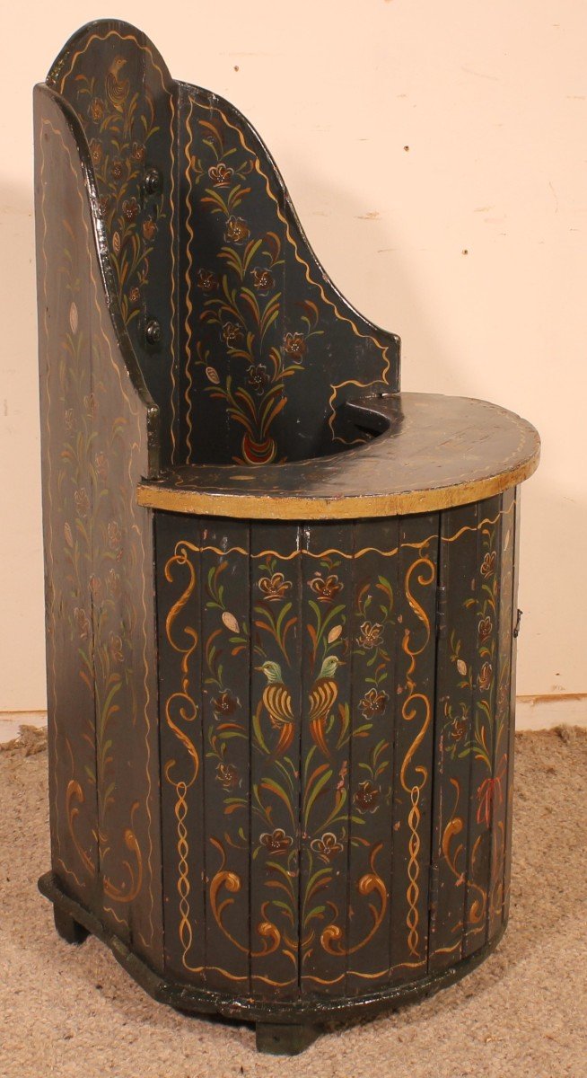 Austrian Children's Chair In Polychrome Wood Circa 1800-photo-1