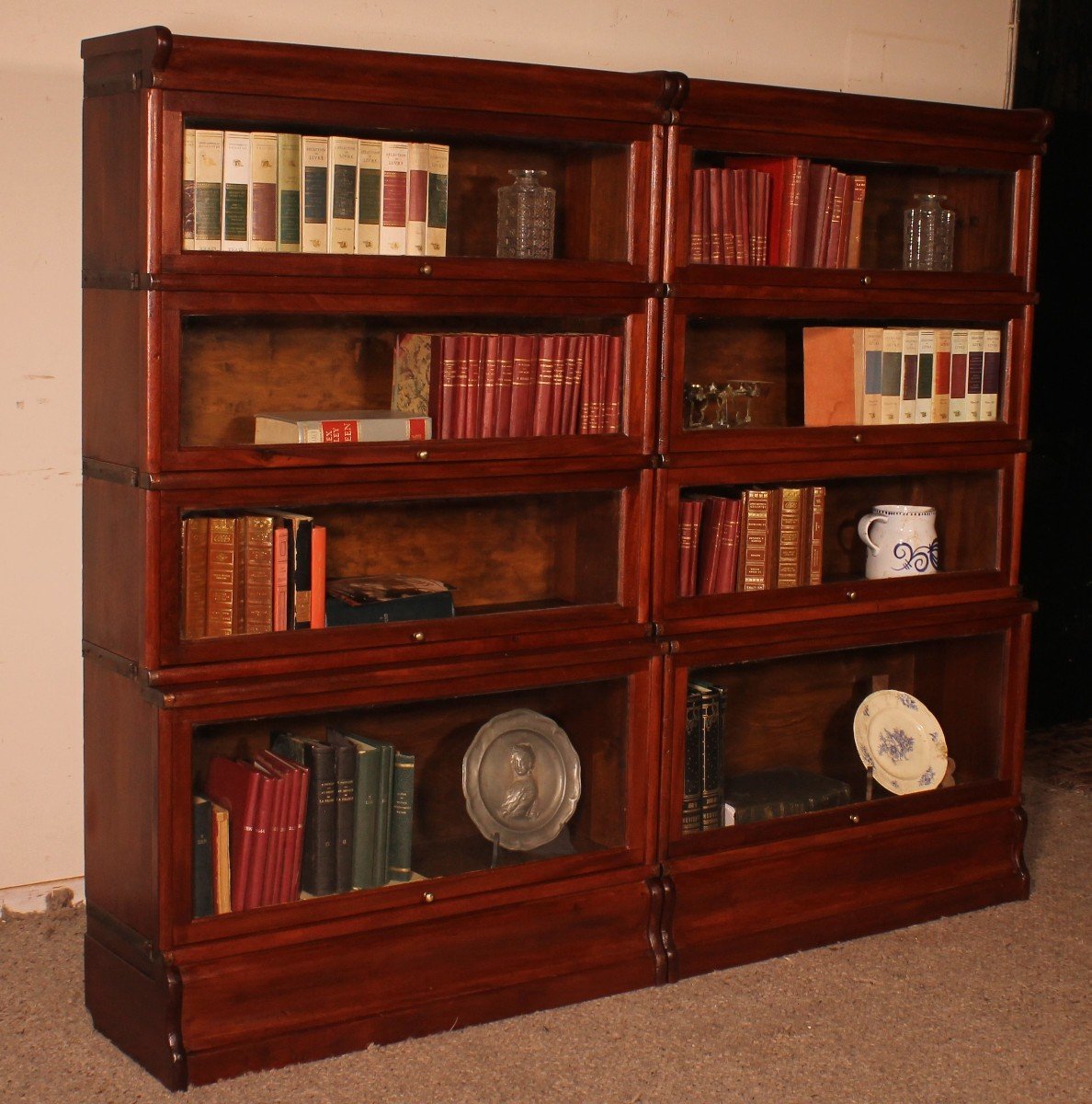 Pair Of Globe Wernicke Bookcases In Mahogany-19th Century-photo-2