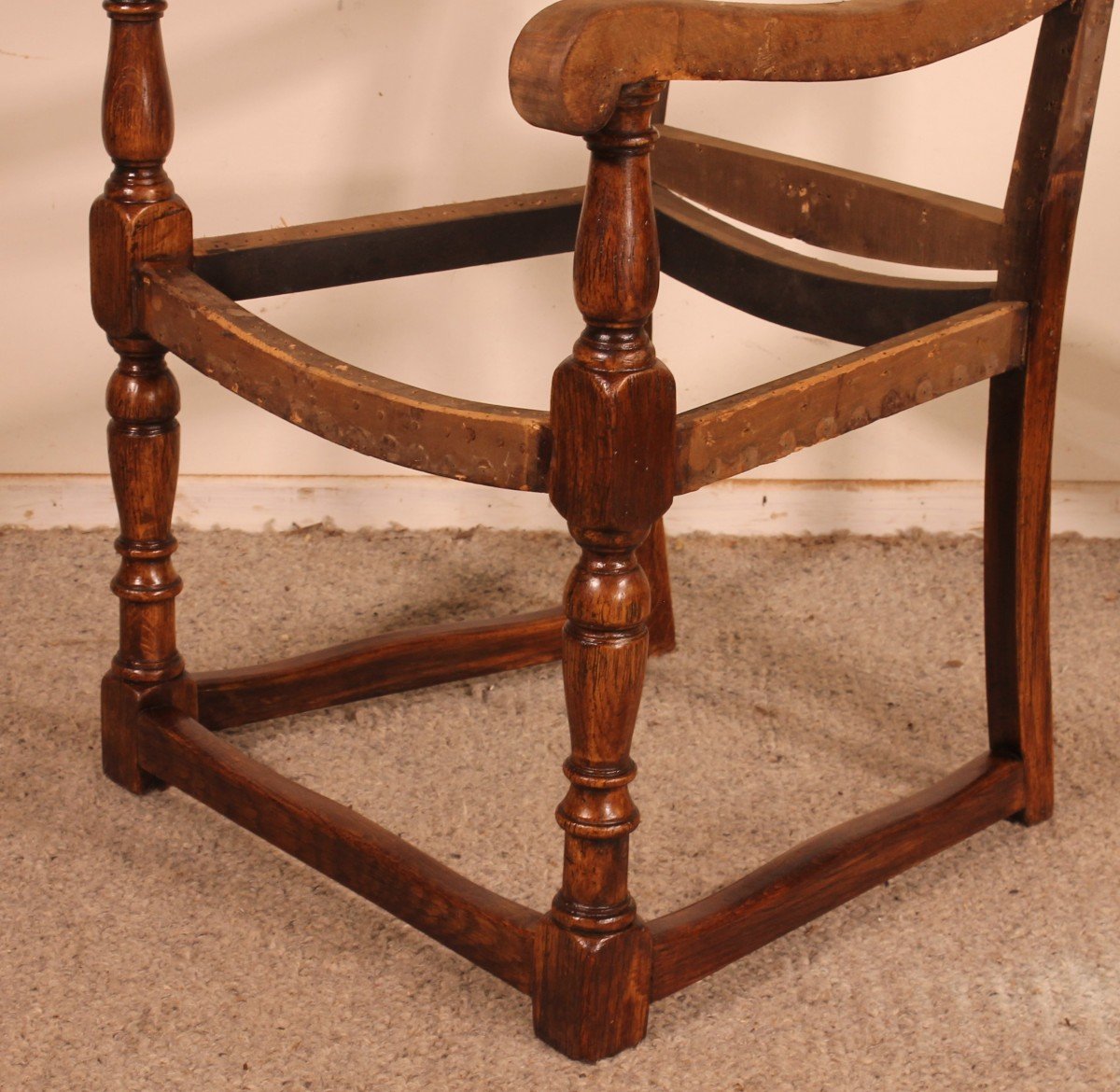 18th Century English Armchair In Oak-photo-6