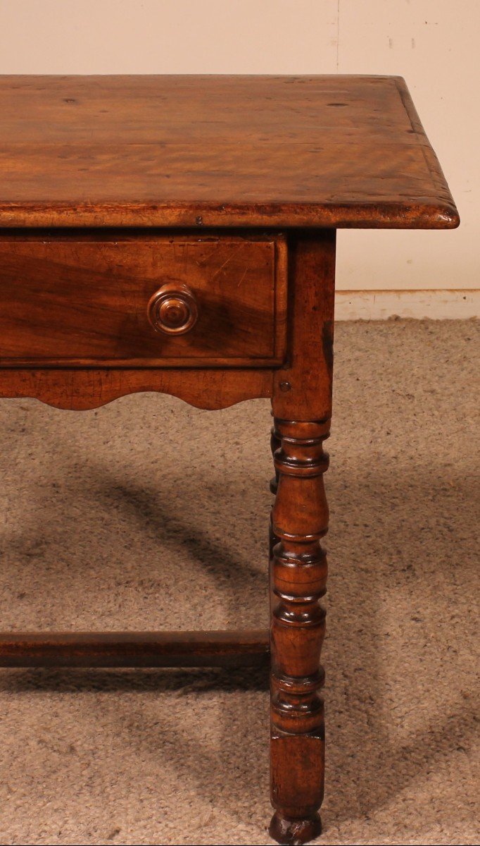 Louis XIII Table In Walnut -17 ° Century-photo-3