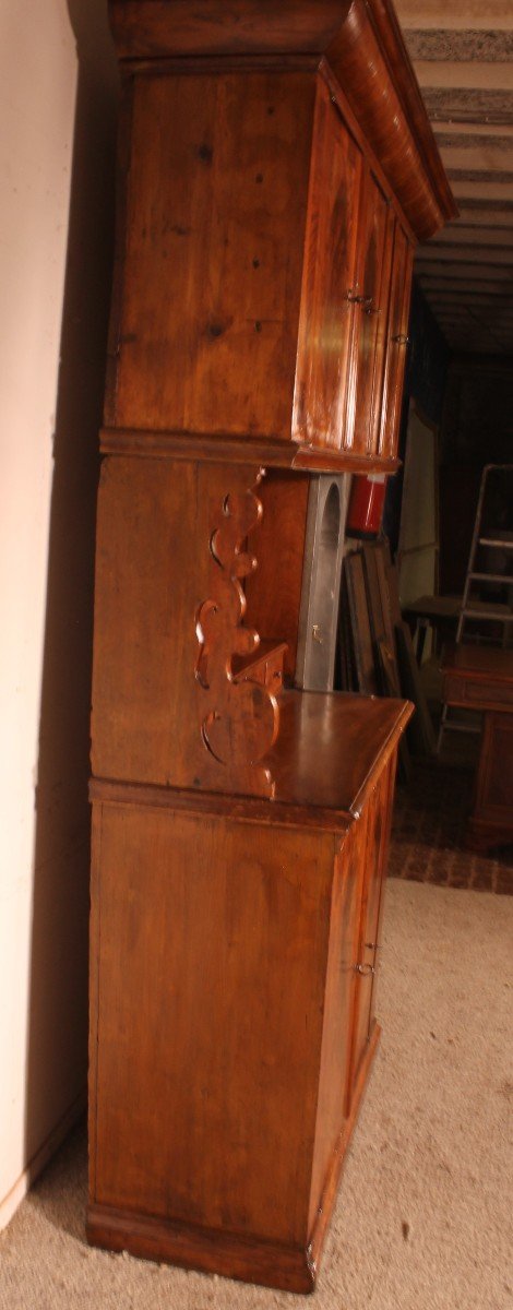  6 Doors Buffet In Walnut Louis XIV-17 ° Century With Fountain-photo-5