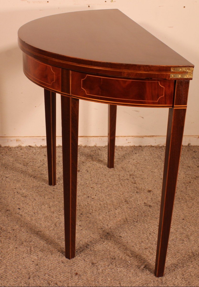 Console Or Games Table In Mahogany And Inlays-photo-1