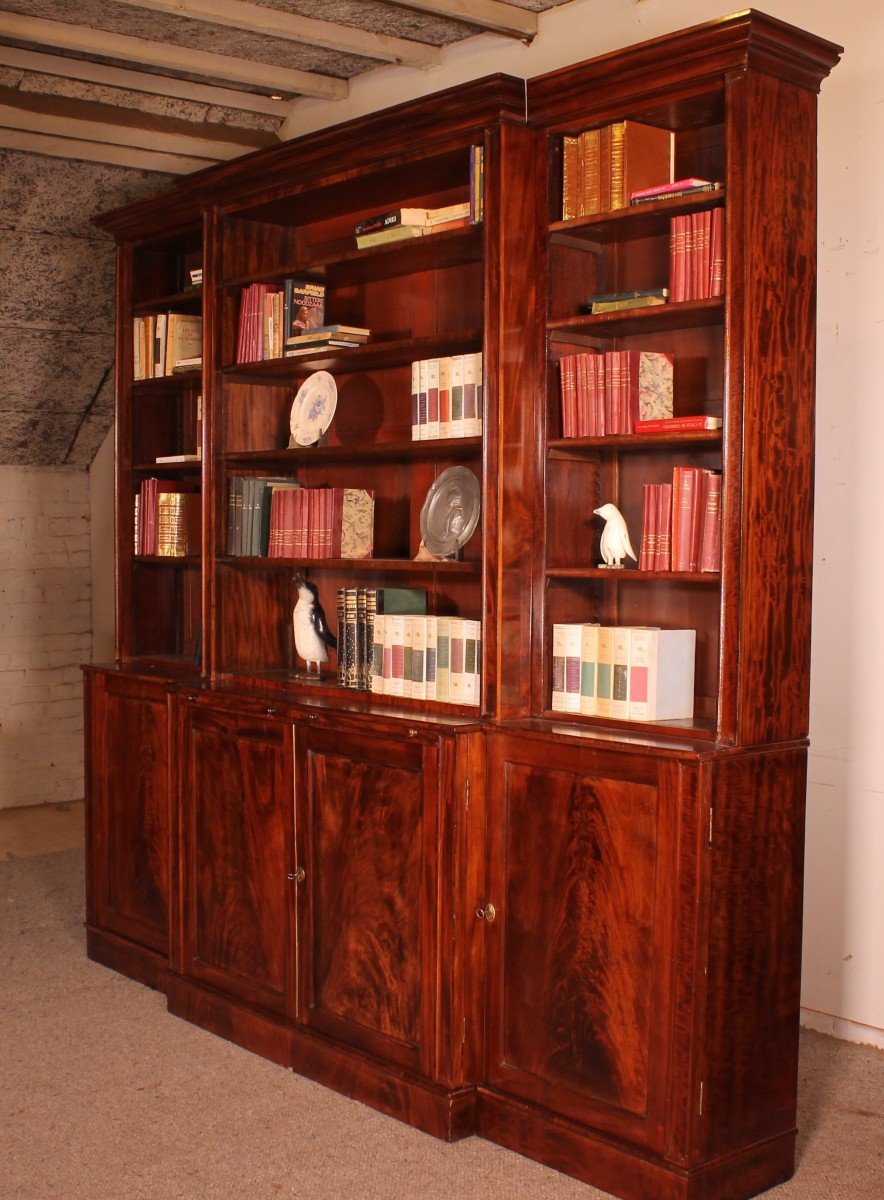 Open Bookcase In Mahogany -19th Century-photo-4