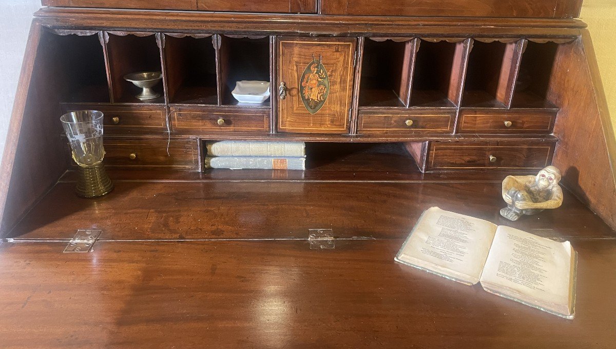 Glazed Secretary From The 18th Century In Mahogany-england-photo-2