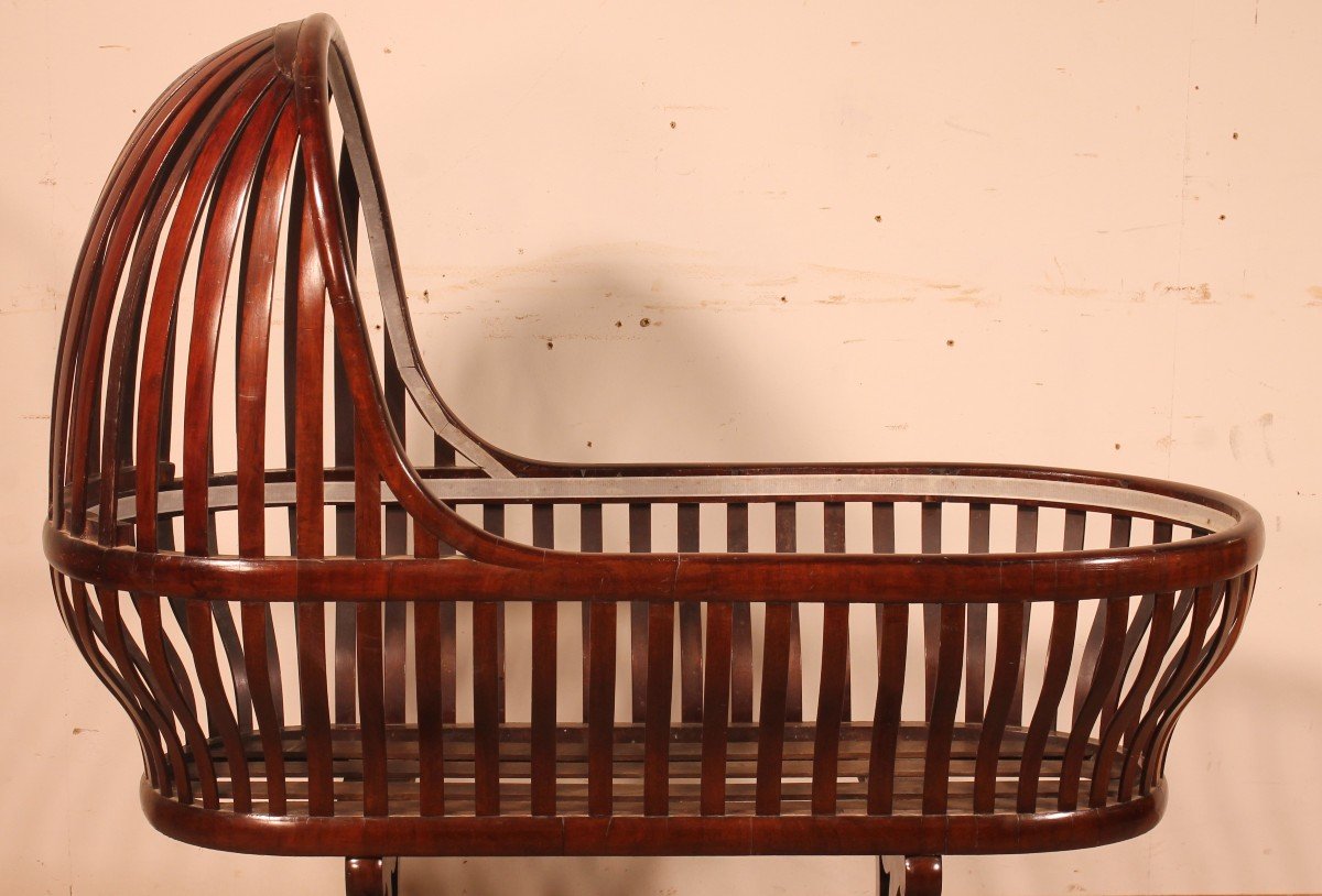 Curved Mahogany Cradle-19th Century-photo-3