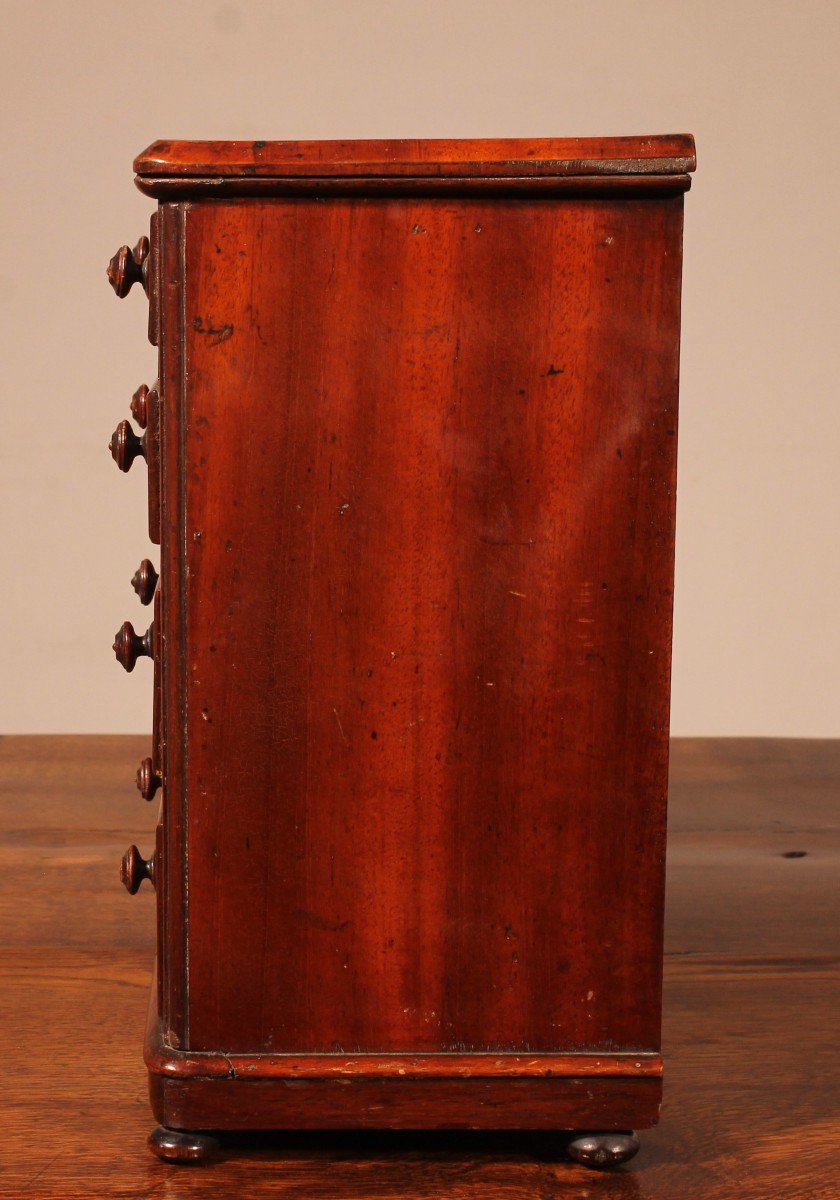 19th Century Mahogany Miniature Chest Of Drawers-photo-3