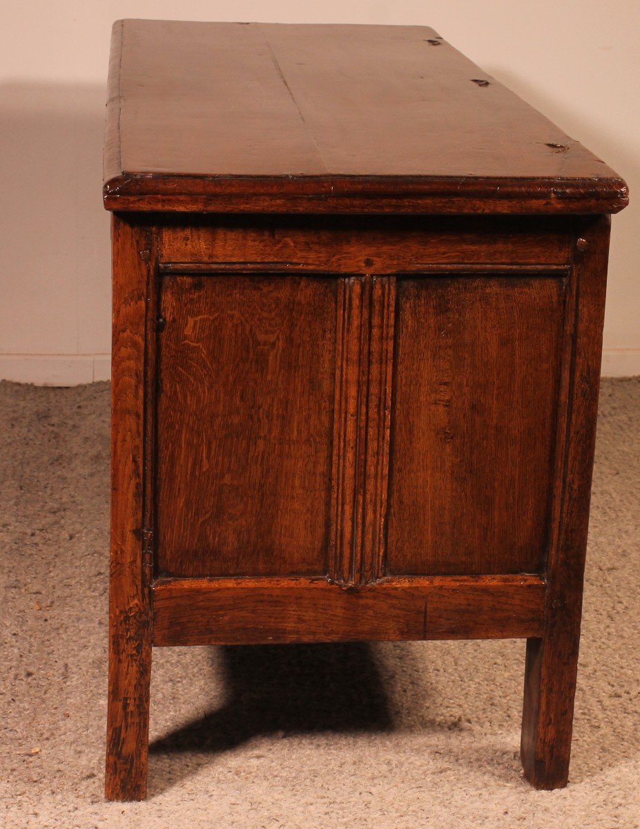 Oak Chest From 17th Century 4 Panels-photo-6