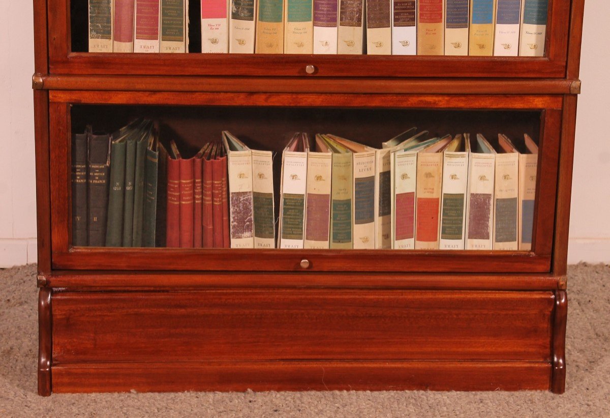 Globe Wernicke Bookcase In Mahogany Of 3 Elements With Small Cabinet-photo-3