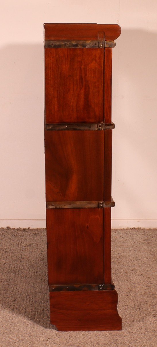 Globe Wernicke Bookcase In Mahogany Of 3 Elements With Small Cabinet-photo-3