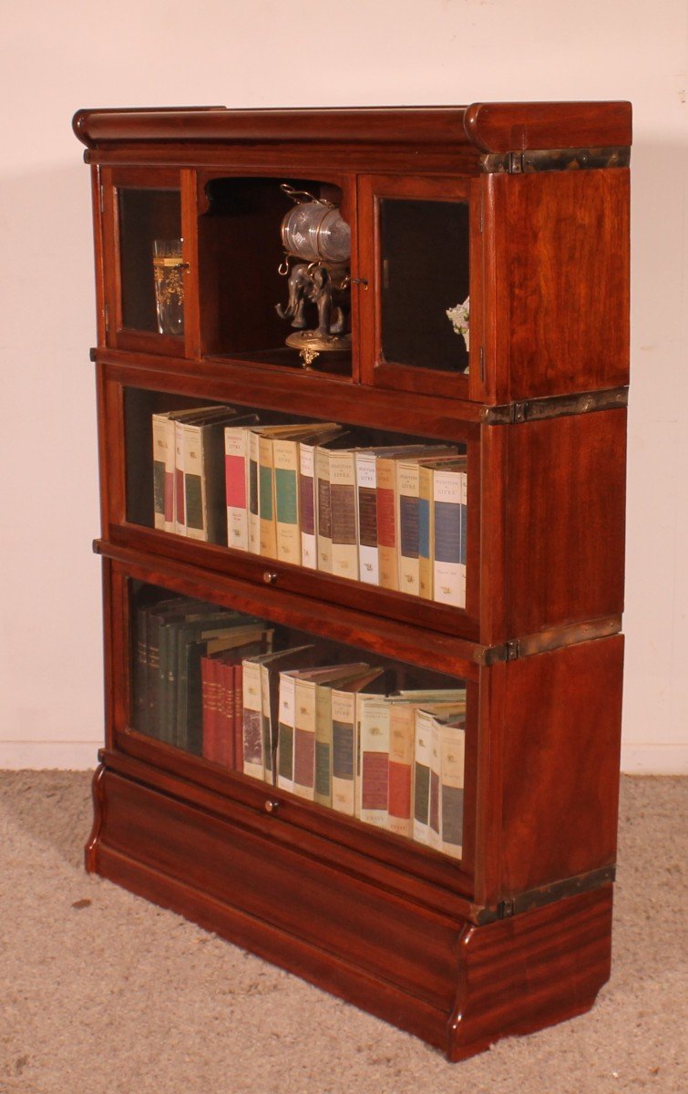 Globe Wernicke Bookcase In Mahogany Of 3 Elements With Small Cabinet-photo-4