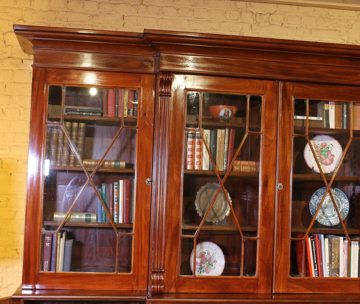 Important Mahogany Library Bookcase  From The 19th Century From England-photo-3