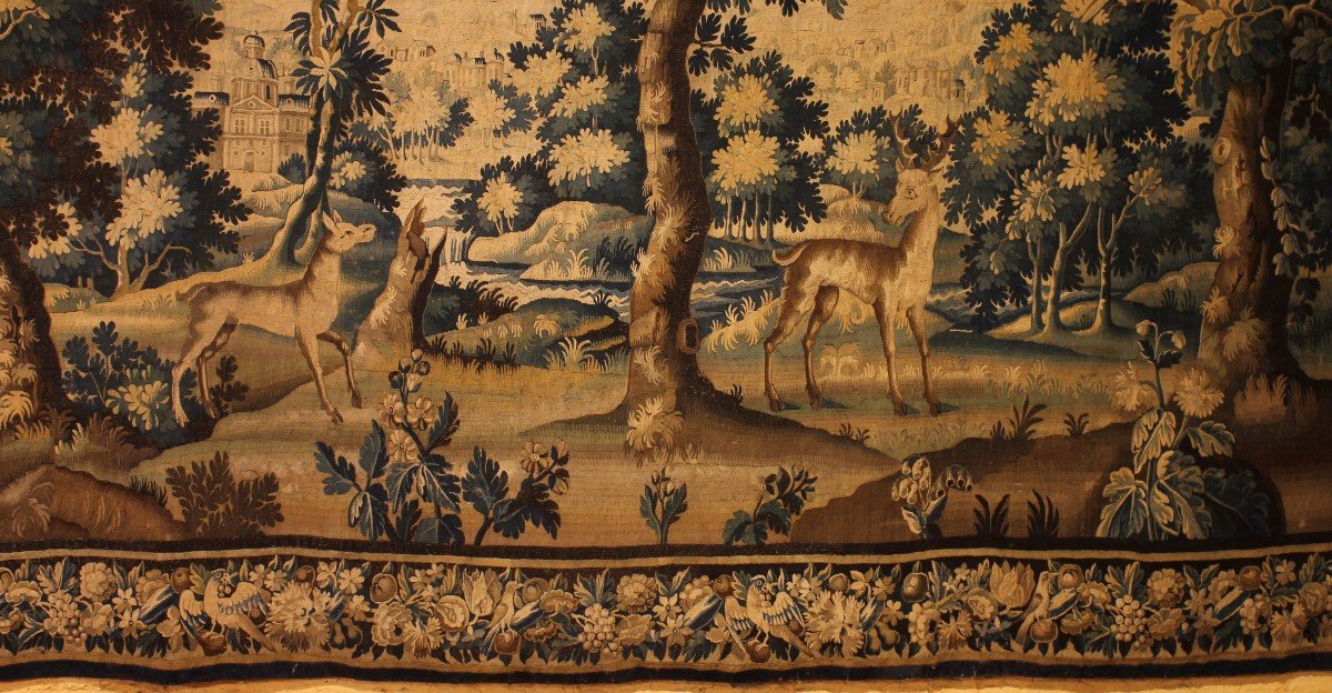 Verdure Tapestry From Flanders From The 17th Century-photo-2