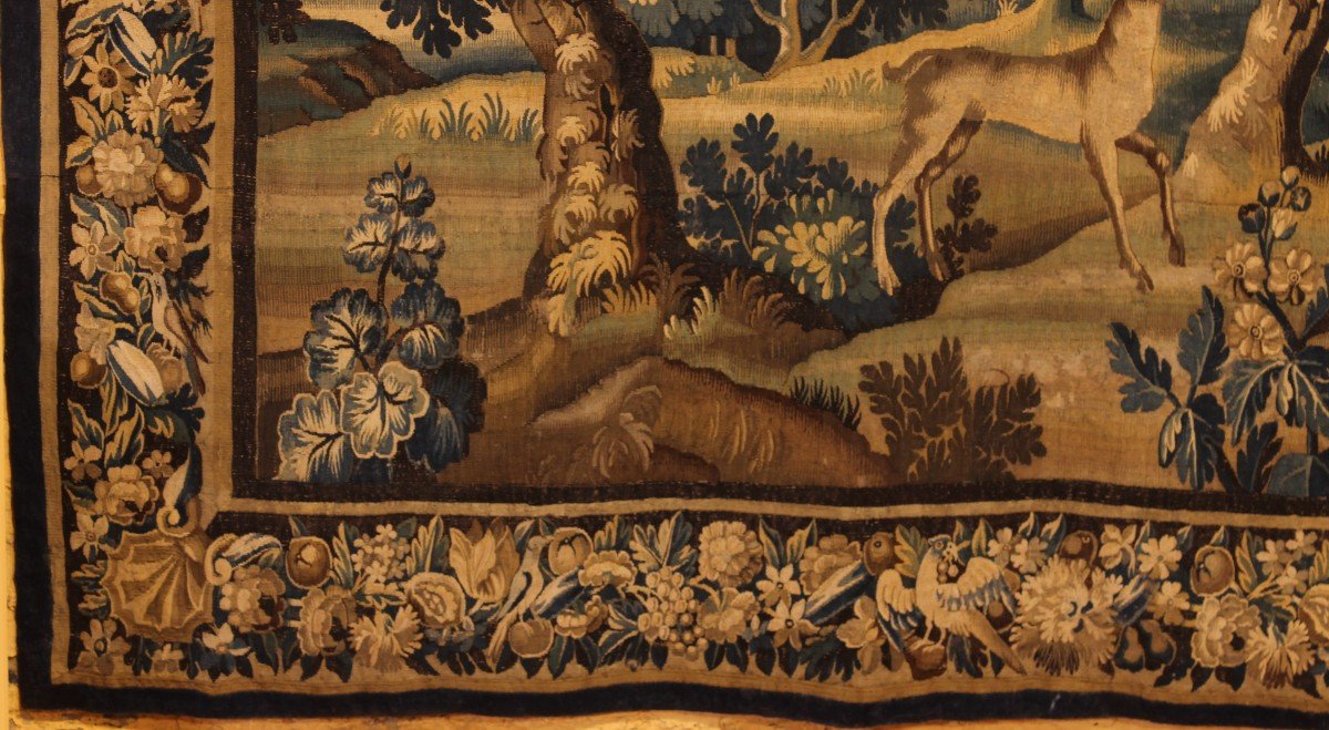 Verdure Tapestry From Flanders From The 17th Century-photo-3