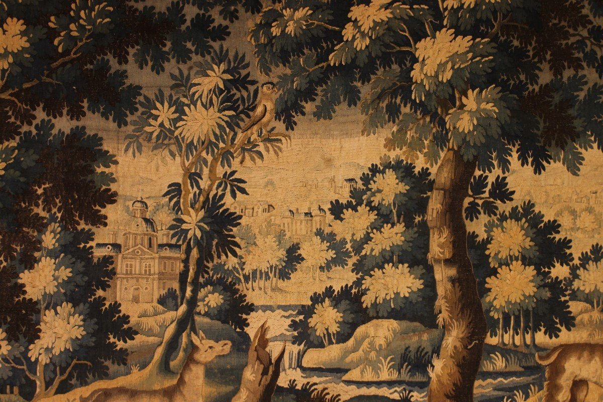 Verdure Tapestry From Flanders From The 17th Century-photo-4