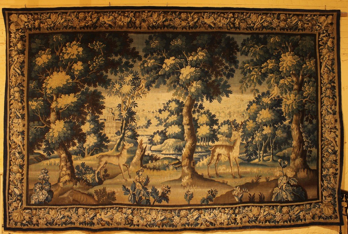 Verdure Tapestry From Flanders From The 17th Century