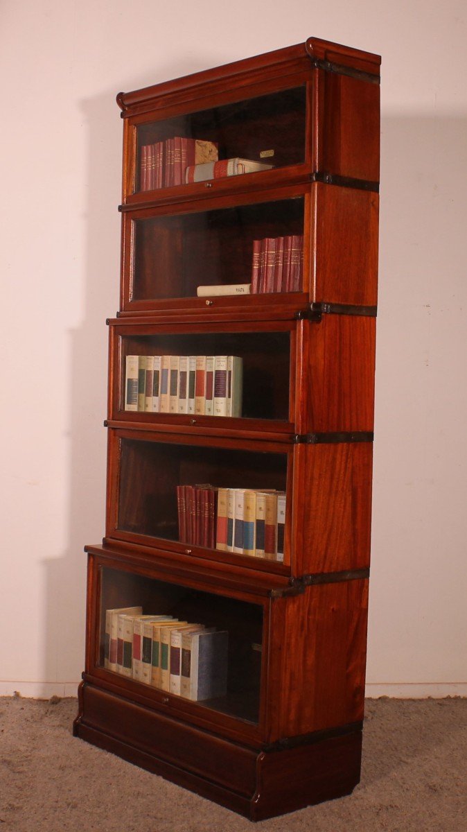 Globe Wernicke  Bookcase Called Waterfall In Mahogany Of 5 Elements-photo-5