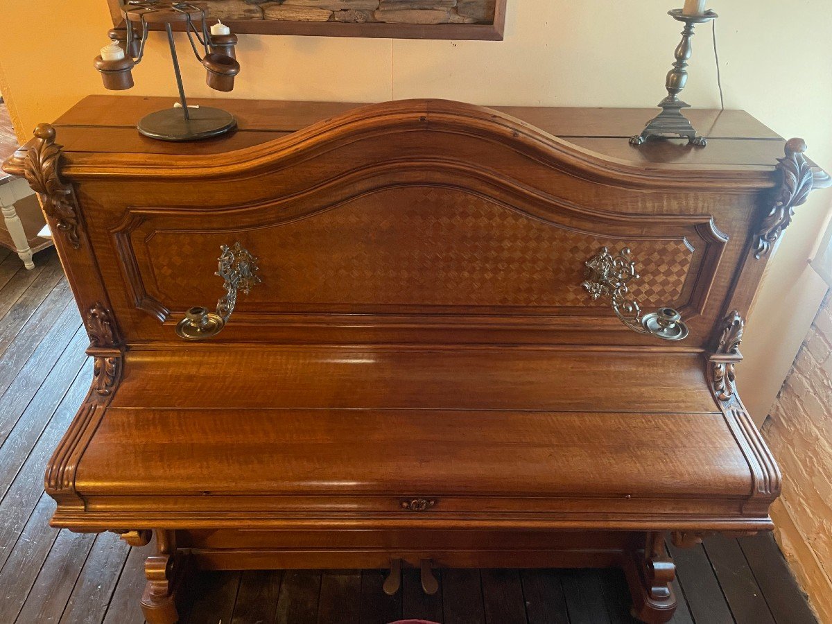 Piano Sponnagel Circa 1900 With Its Seat-photo-2