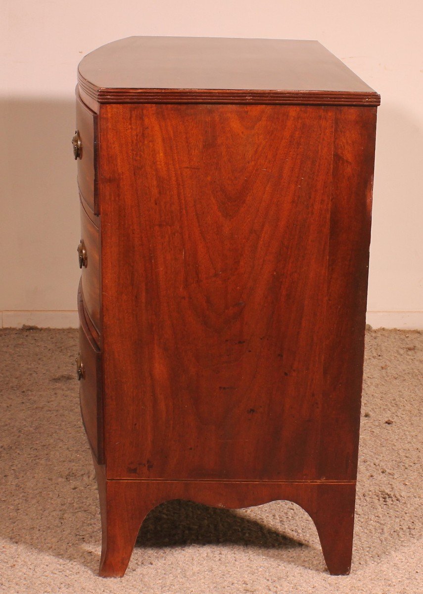 Small Bowfront Mahogany Chest Of Drawers Regency Period -photo-5