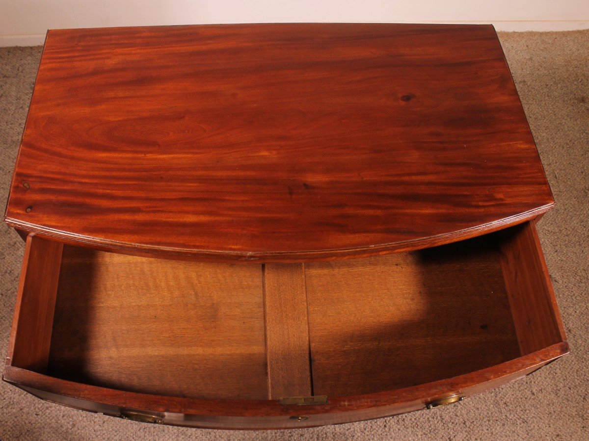 Small Bowfront Mahogany Chest Of Drawers Regency Period -photo-7