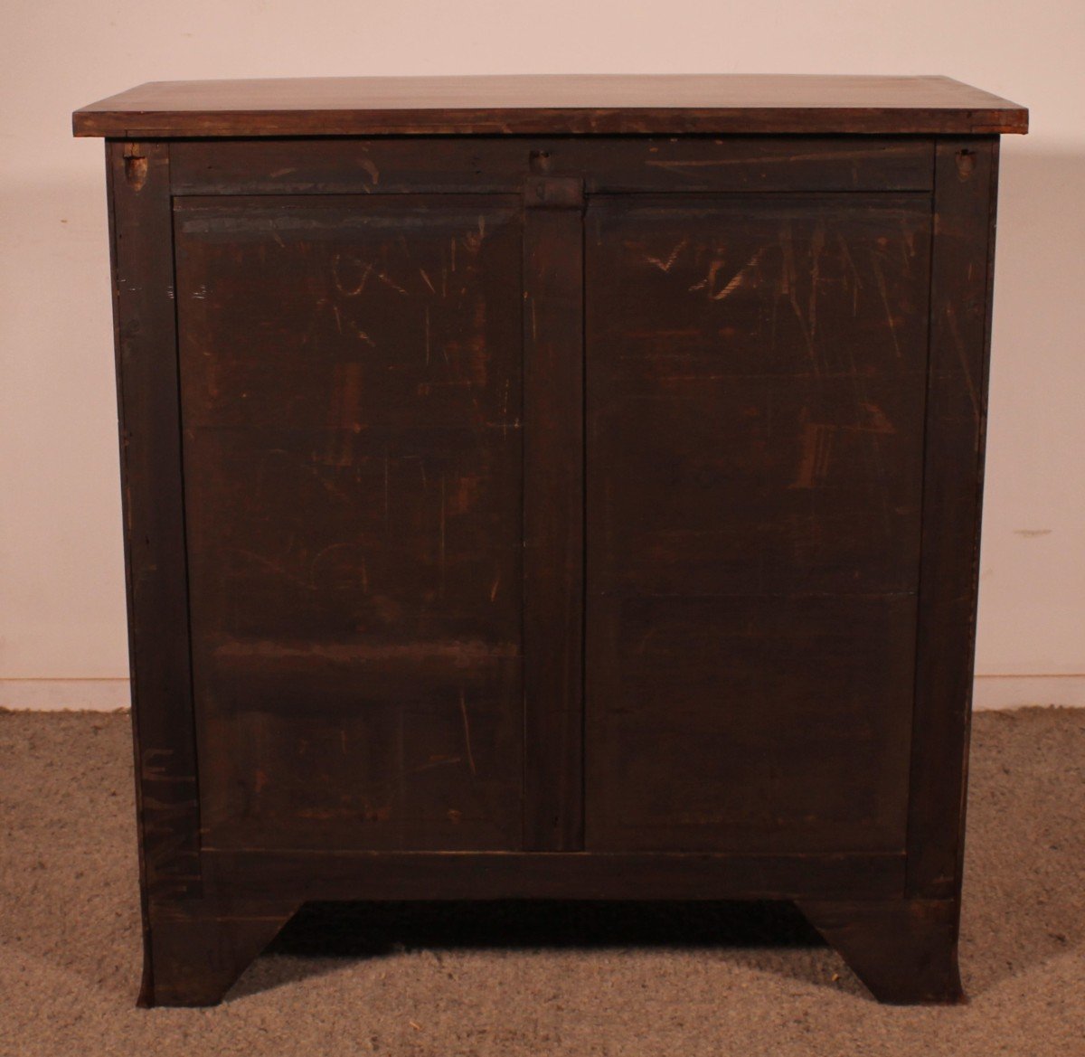 George III Sheraton Bowfront Buffet/ Side Cabinet In Mahogany-18th Century-photo-4