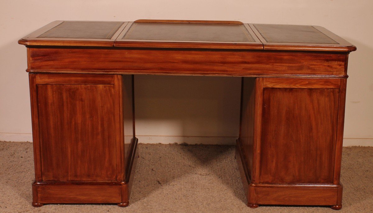 Mahogany Pedestal Desk From The 19th Century-photo-6