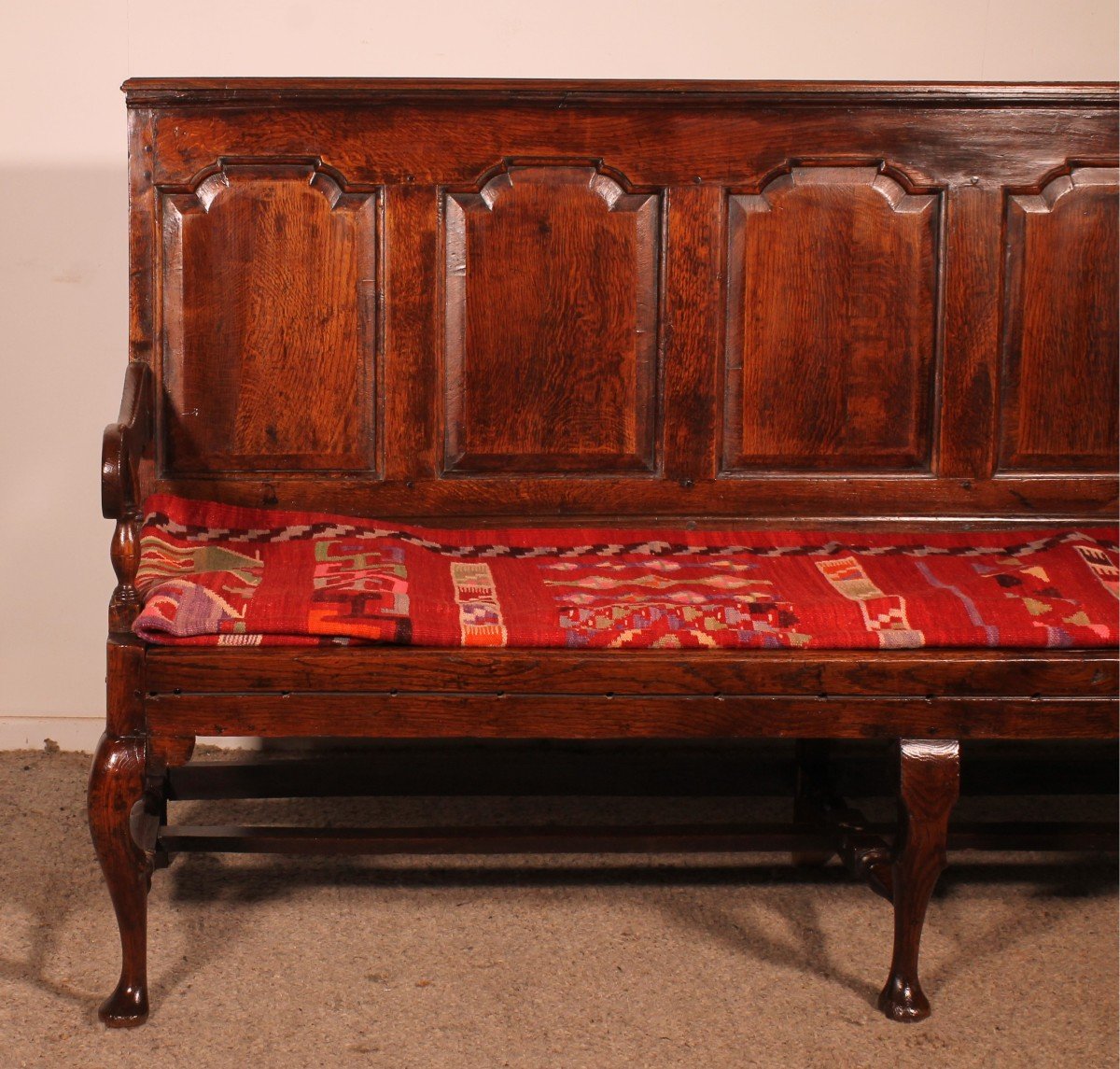 Chippendale Period Bench In Oak - 18th Century-photo-3