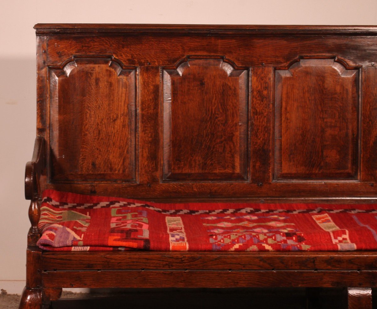 Chippendale Period Bench In Oak - 18th Century-photo-4