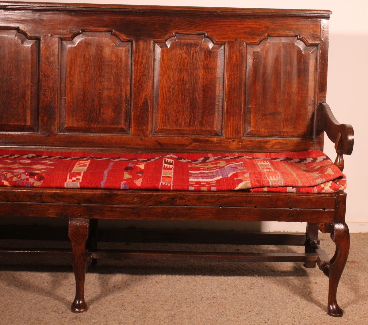 Chippendale Period Bench In Oak - 18th Century-photo-1